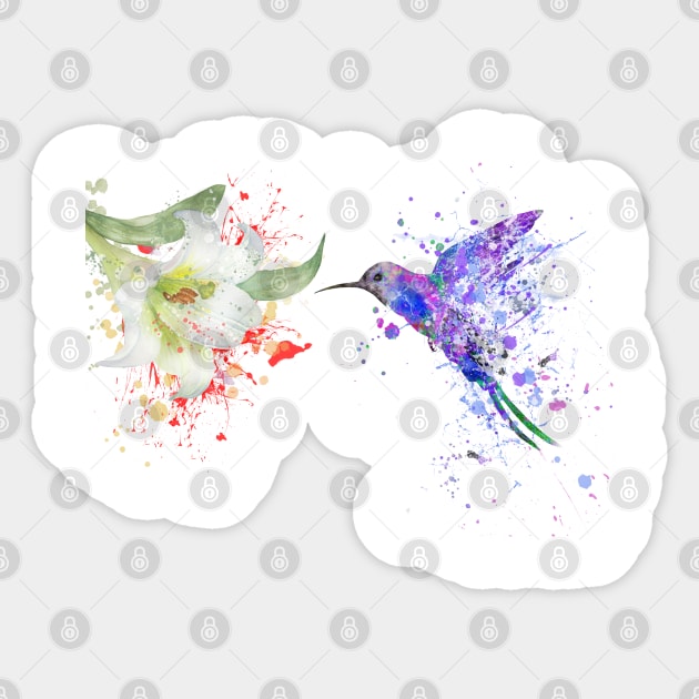 Hummingbird Sticker by RosaliArt